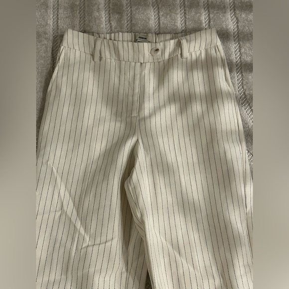 Jason Wu Pinstripe Wide Leg Trouser Pants in Cream - Size 4 - Picture 3 of 11